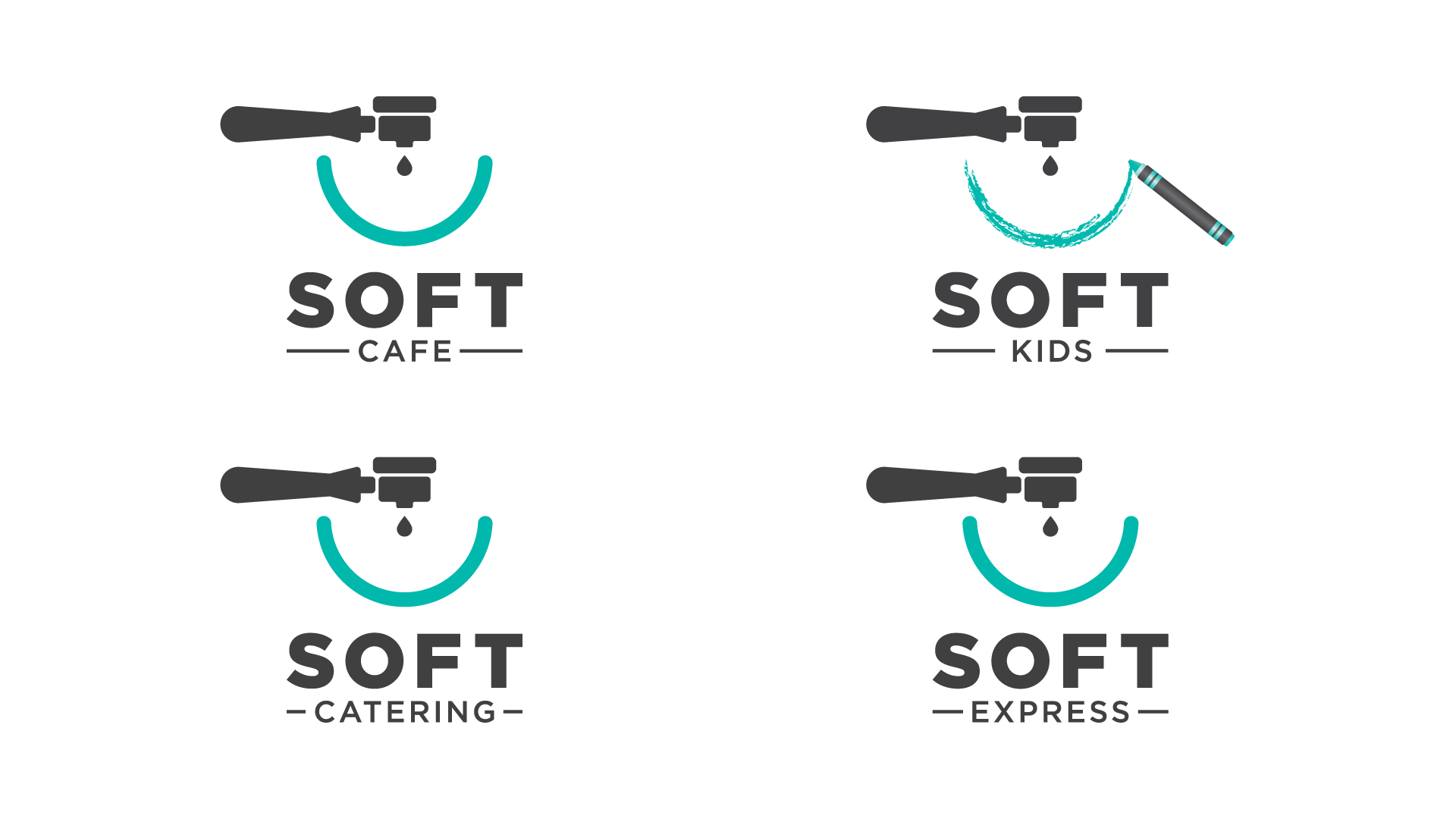 Soft Cafe logo family